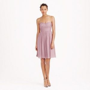 J Crew Petite Nadia Dress in Silk Chiffon - Mauve